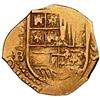 Image 1 : Seville, Spain, gold cob 2 escudos, 1595 date to right, assayer B below denomination II and mintmark