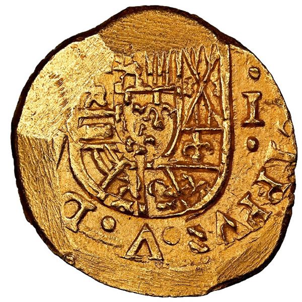 Mexico City, Mexico, gold cob 1 escudo, (1714) (J), NGC MS 66 (1715 Fleet Label,  top pop ).