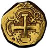 Image 2 : Bogota, Colombia, gold cob 2 escudos, 1725, assayer S to right, mintmark (F) to left, Louis I, very 