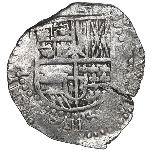 Potosi, Bolivia, cob 8 reales, 1618 T, Grade 1.
