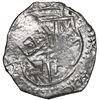 Image 1 : Potosi, Bolivia, cob 8 reales, 1618 T, quadrants of cross transposed, Grade 1.
