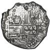 Image 1 : Potosi, Bolivia, cob 8 reales, 1618 (T), quadrants of cross transposed, Grade 1.