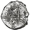 Image 2 : Potosi, Bolivia, cob 8 reales, 1618 (T), quadrants of cross transposed, Grade 1.