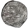 Image 1 : Potosi, Bolivia, cob 8 reales, 1618 T, date at 9 o'clock, Grade 1.