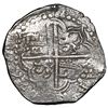 Image 2 : Potosi, Bolivia, cob 8 reales, 1618 T, date at 9 o'clock, Grade 1.