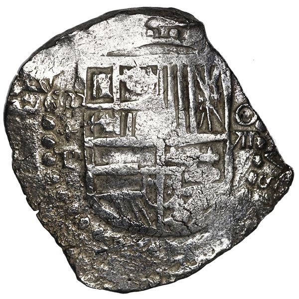 Potosi, Bolivia, cob 8 reales, 1619 T, Grade 1.