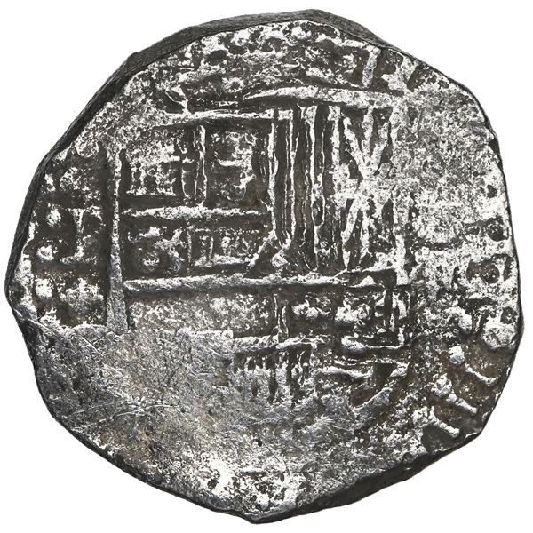 Potosi, Bolivia, cob 8 reales, 1619 T, Grade 1.