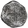 Image 2 : Potosi, Bolivia, cob 8 reales, 1620 T (date as 16ZO_O), quadrants of cross transposed, new style of 