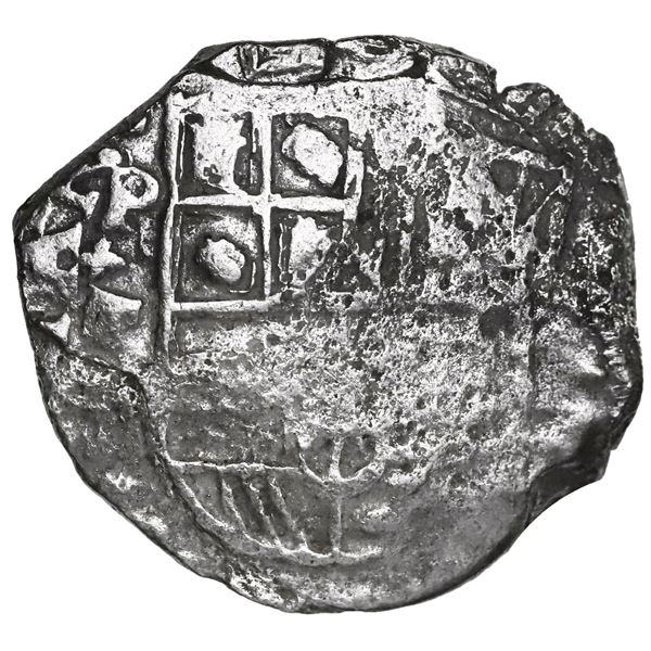 Potosi, Bolivia, cob 8 reales, 1621 T, quadrants of cross transposed, Grade 1.
