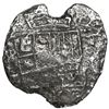 Image 1 : Potosi, Bolivia, cob 8 reales, 1621 T, quadrants of cross transposed, Grade 1.