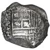 Image 1 : Potosi, Bolivia, cob 8 reales, Philip III, assayer T (1618-9), Grade 2.