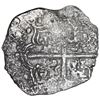 Image 2 : Potosi, Bolivia, cob 8 reales, Philip III, assayer T (1618-9), Grade 2.