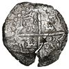 Image 2 : Potosi, Bolivia, cob 8 reales, Philip III, assayer not visible (1617-19), quadrants of cross transpo
