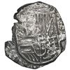 Image 1 : Potosi, Bolivia, cob 4 reales, Philip III, assayer T, quadrants of cross transposed, Grade 2.