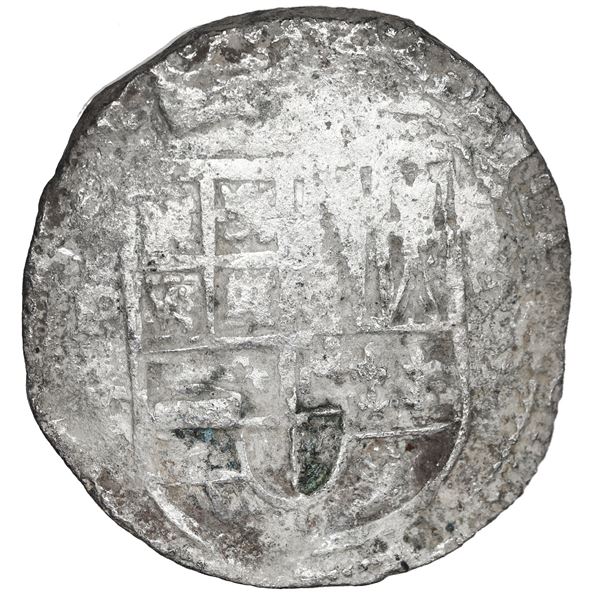 Potosi, Bolivia, cob 8 reales, Philip IV, assayer T (early 1630s).