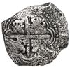 Image 2 : Potosi, Bolivia, cob 4 reales, (1650) O, with crowned-dot-PH-dot countermark on shield.