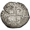 Image 2 : Potosi, Bolivia, cob 8 reales, 1652 E post-transitional (Transitional Type VIII/B), 1-PH-6 at top, N