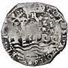 Image 1 : Potosi, Bolivia, cob 8 reales, 1653 E, dot-PH-dot at top, dot-653-dot below and dot-pomegranate-dot 