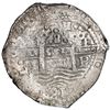 Image 1 : Potosi, Bolivia, cob 8 reales, 1654 E, dot-PH-dot at top, denomination above cross, ex-Mastalir.