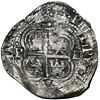 Image 2 : Potosi, Bolivia, cob 8 reales, 1656 E, PH at top, pomegranate above cross, NGC AU details / Jupiter 
