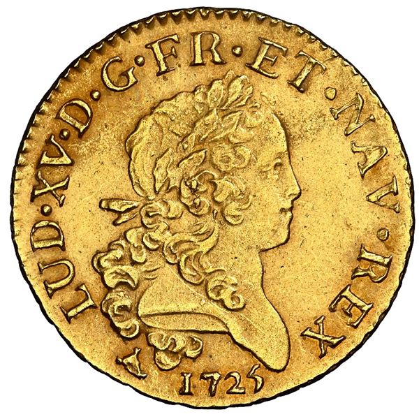France (Limoges mint), gold louis d'or mirliton, Louis XV, 1725-I, with palm branches, very rare, NG