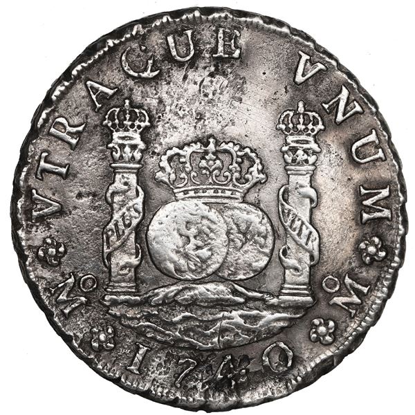 Mexico City, Mexico, pillar 8 reales, Philip V, 1740 MF.