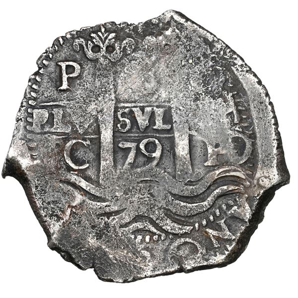 Potosi, Bolivia, cob 8 reales, 1679 C, NGC XF details / Piedmont ...