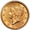 Image 1 : USA (Philadelphia Mint), gold $1 Coronet Liberty, 1853, PCGS MS 61, with pinch of gold.