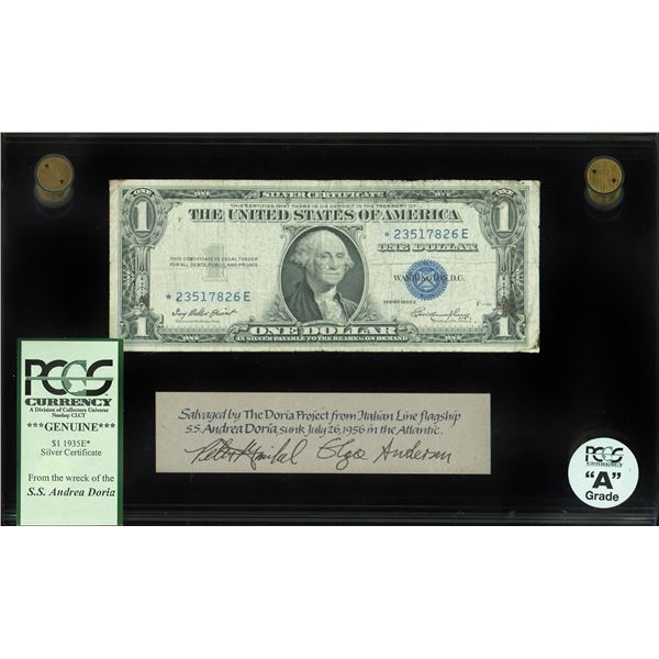 USA, $1 silver certificate star note, series 1935E*, serial 23517826E, PCGS Currency Grade A.