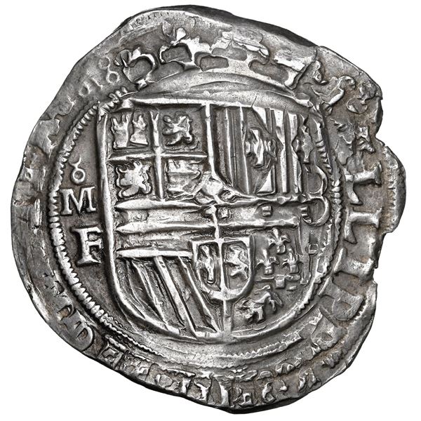 Mexico City, Mexico, cob 8 reales, Philip III, assayer F, figure-8 ornaments in legends (pre-dated p