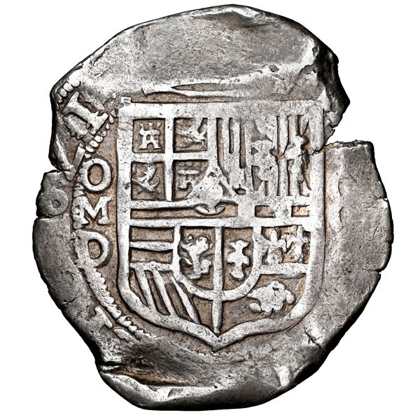 Mexico City, Mexico, cob 8 reales, 1621/0 D, rare, NGC XF 40, finest and only example in NGC census.