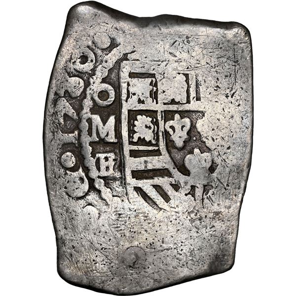 Mexico City, Mexico, cob 8 reales, 1730 F/G, very rare, NGC VF details / rev graffiti.
