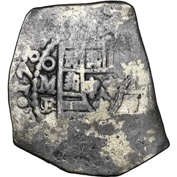 Mexico City, Mexico, cob 8 reales, 1731/0 F/G, rare, NGC VF details / environmental damage.