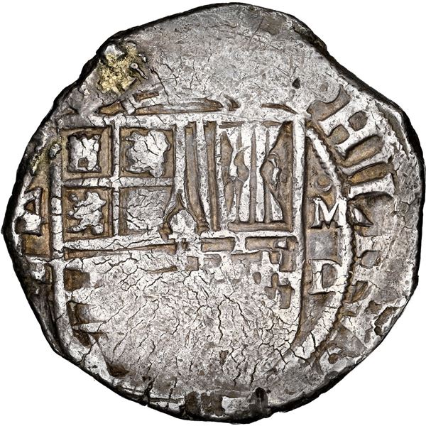 Mexico City, Mexico, cob 4 reales, Philip III, assayers F-D, with F below denomination 4 to left and