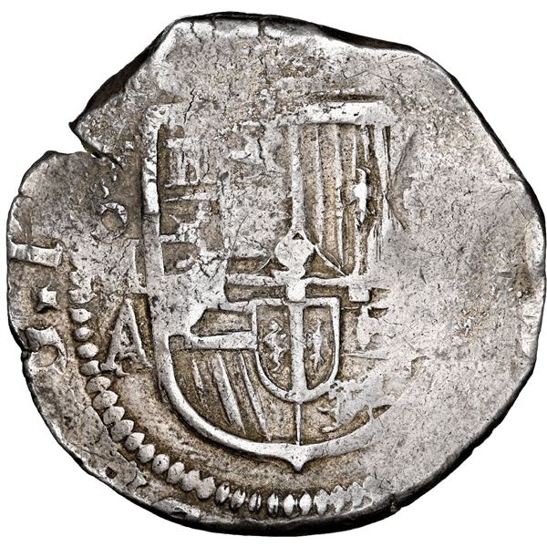 Mexico City, Mexico, cob 4 reales, (1608) A/F, very rare, NGC VF 35, finest and only example in NGC