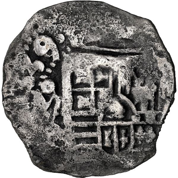 Mexico City, Mexico, cob 4 reales, 1639/8 P, NGC XF details / Maravillas (1656), finest known in NGC