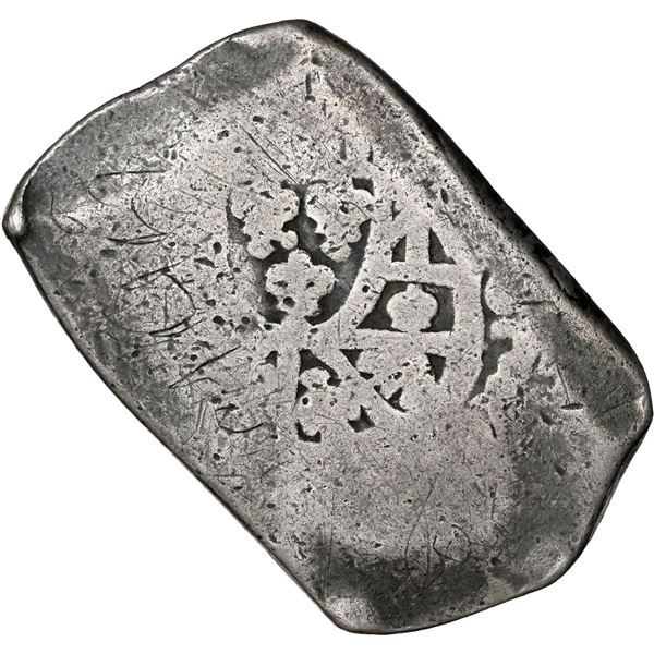 Mexico City, Mexico, cob 4 reales, Philip V, assayer not visible, with countermark "Sumenep" in Mala