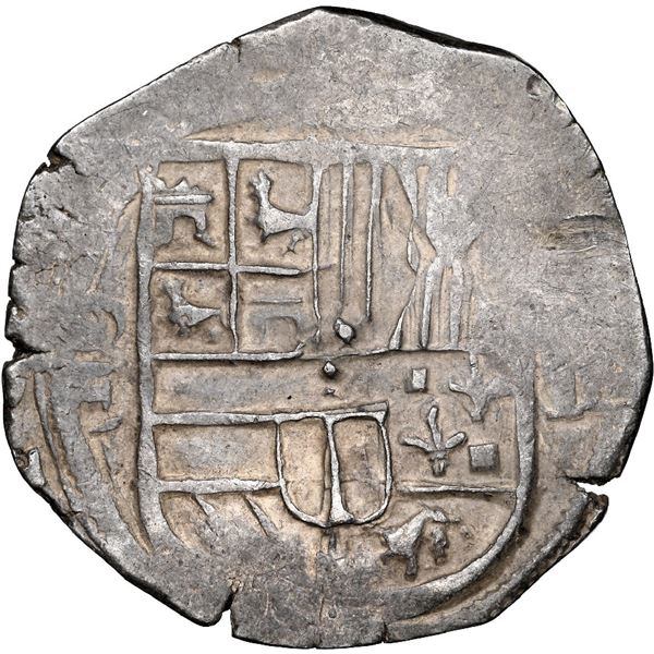 Mexico City, Mexico, cob 2 reales, Philip III, assayer oF below mintmark oM to left, denomination II