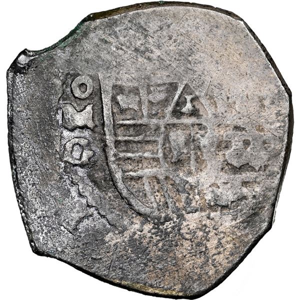 Mexico City, Mexico, cob 2 reales, Charles II, assayer G, rare, NGC XF details / environmental damag