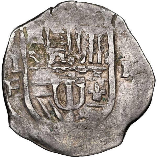 Mexico City, Mexico, cob 1 real, Philip III, assayer F below denomination I to left, mintmark oM to