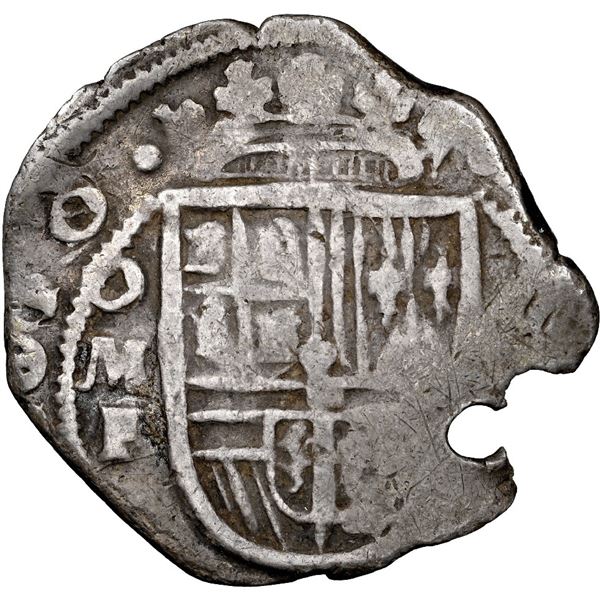Mexico City, Mexico, cob 1 real, 1610/09 F, rare, NGC VF 30, finest and only example in NGC census.