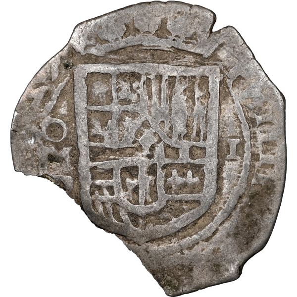Mexico City, Mexico, cob 1 real, 1627 D, inverted 2 in date, extremely rare, NGC genuine / chipped,