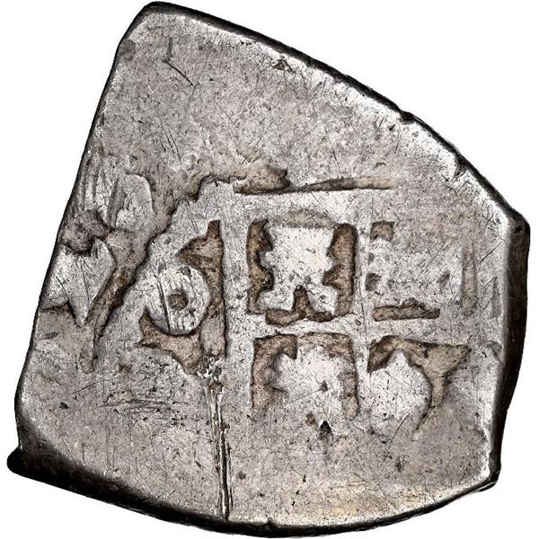 Mexico City, Mexico, cob 1 real, 1728 (D), very rare, NGC VF details / obv scratched, finest and onl