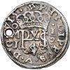 Image 1 : Mexico City, Mexico, cob 1/2 real Royal (galano), 1715 J, rare, NGC AU details / holed, scratches.