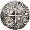 Image 2 : Mexico City, Mexico, cob 1/2 real Royal (galano), 1715 J, rare, NGC AU details / holed, scratches.