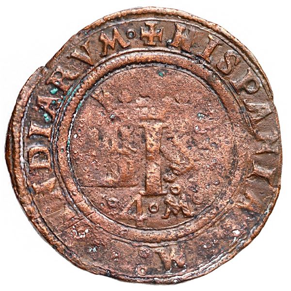 Mexico City, Mexico, copper 4 maravedis, Charles-Joanna, "Late Series," no assayer (period of assaye