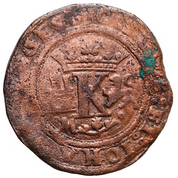 Mexico City, Mexico, copper 4 maravedis, Charles-Joanna, "Late Series," no assayer (period of assaye