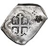 Image 2 : Mexico City, Mexico, cob 8 reales, 1730 R, with cross-in-circle and five-petal flower countermarks (