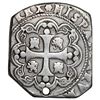 Image 2 : Mexico City, Mexico, klippe 4 reales, 1734 MF, rare.
