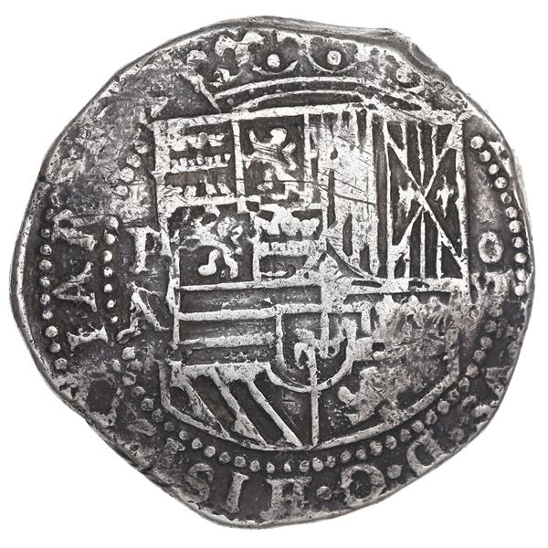 Potosi, Bolivia, cob 8 reales, Philip II, assayer A.